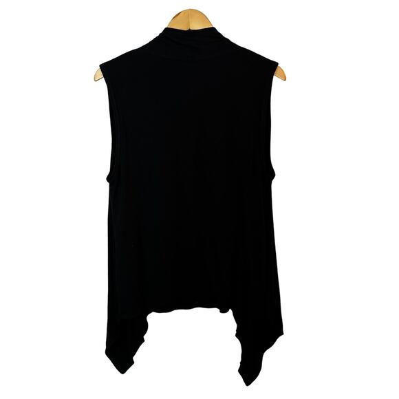 Athleta Black Sleeveless Vest‎ Micromodal Asymmetrical Womens Medium Yoga Lounge - Picture 3 of 5